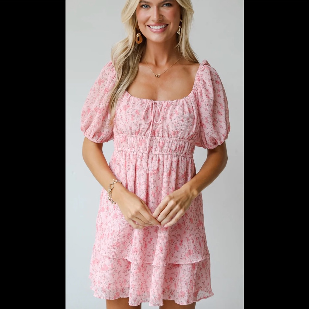 Blush Floral Mini Dress